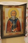 Образ Преподобного Сергия Радонежского с частицей его святых мощей